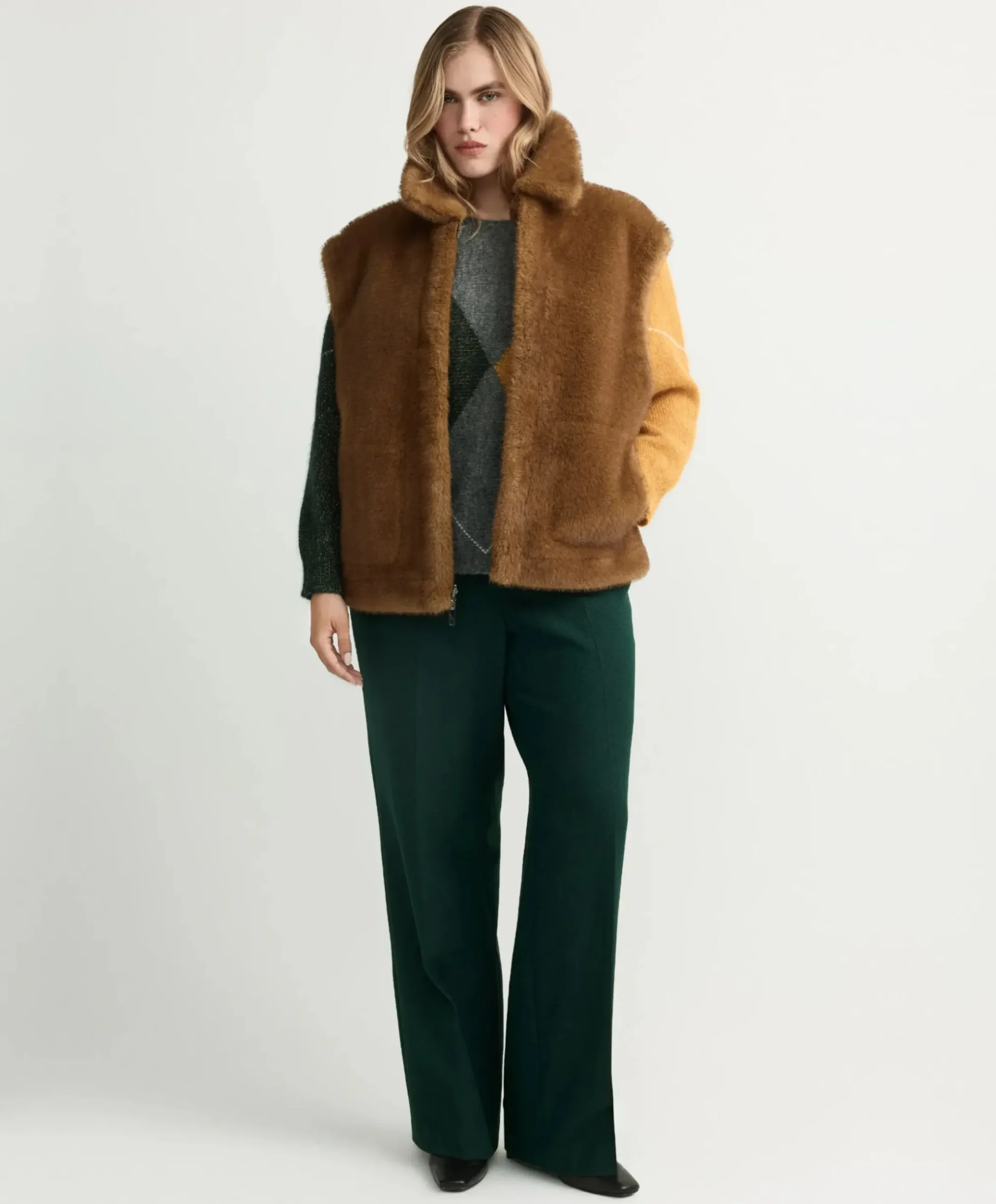 Dames gilet geel