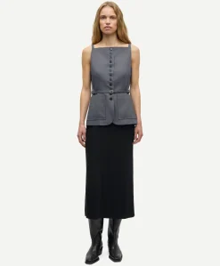 Dames gilet grijs