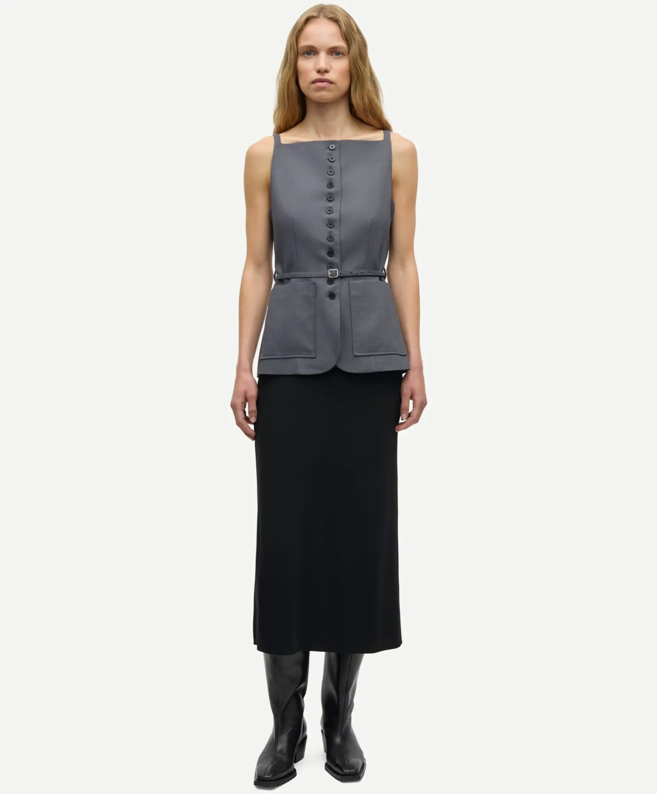 Dames gilet grijs