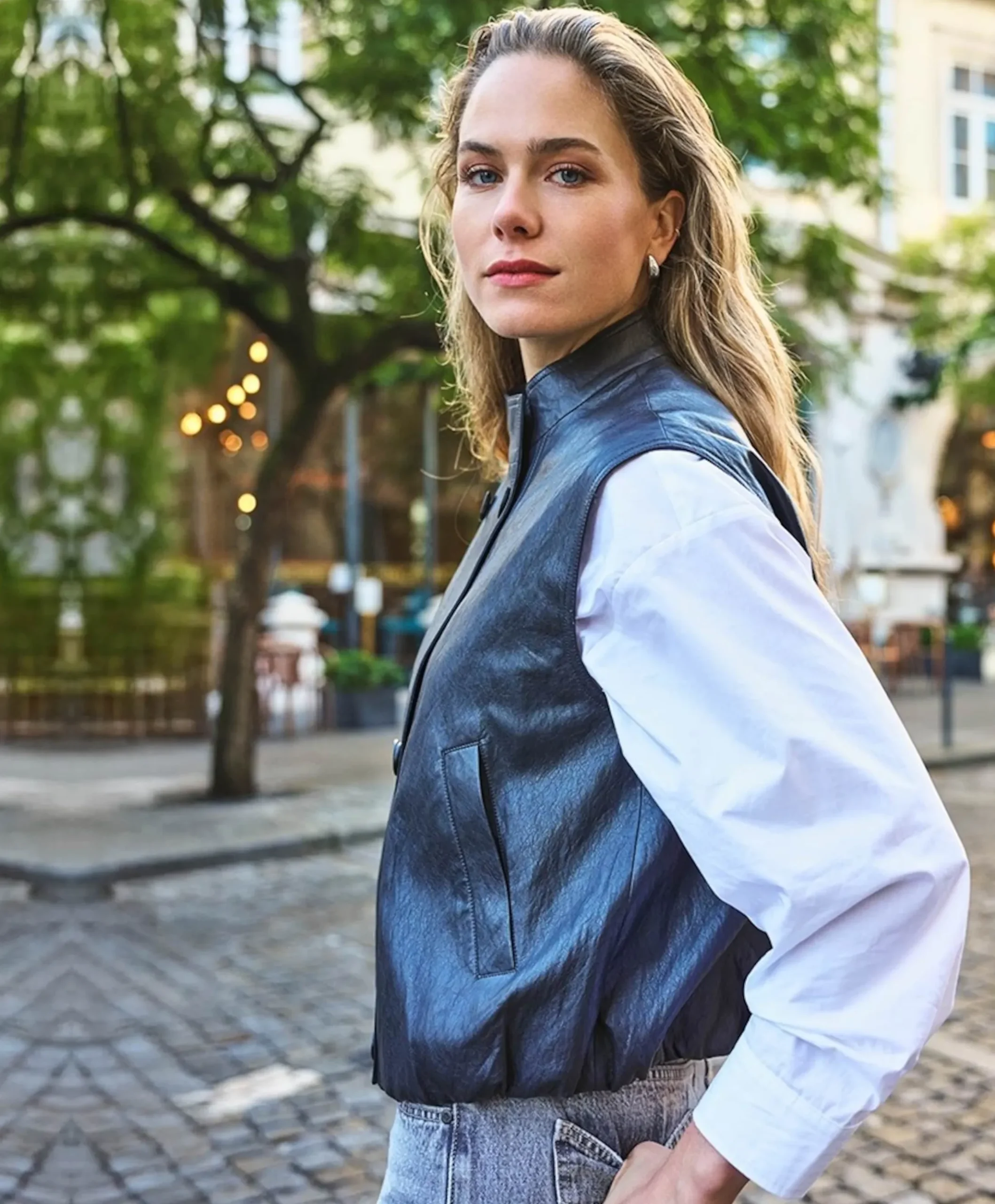 Dames gilet grijs