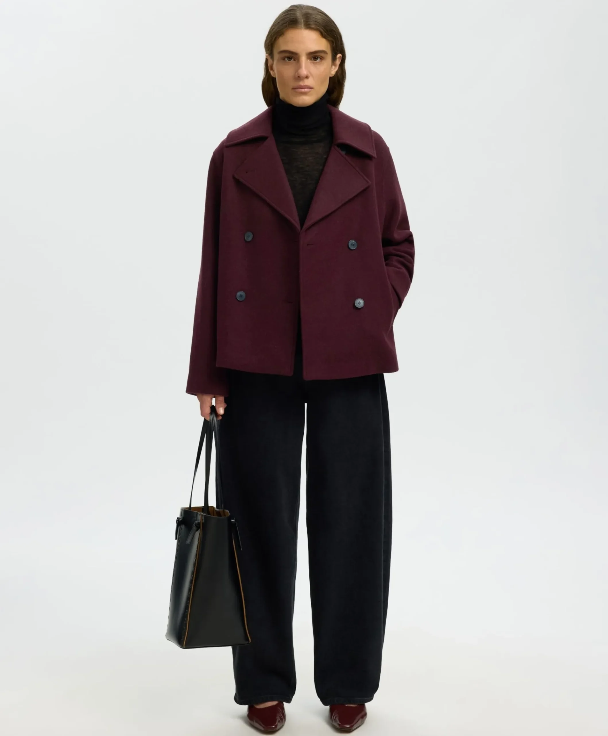 Dames jas bordeaux