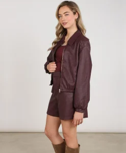 Dames jas bordeaux