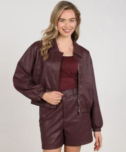 Dames jas bordeaux