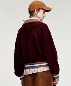 Dames jas bordeaux