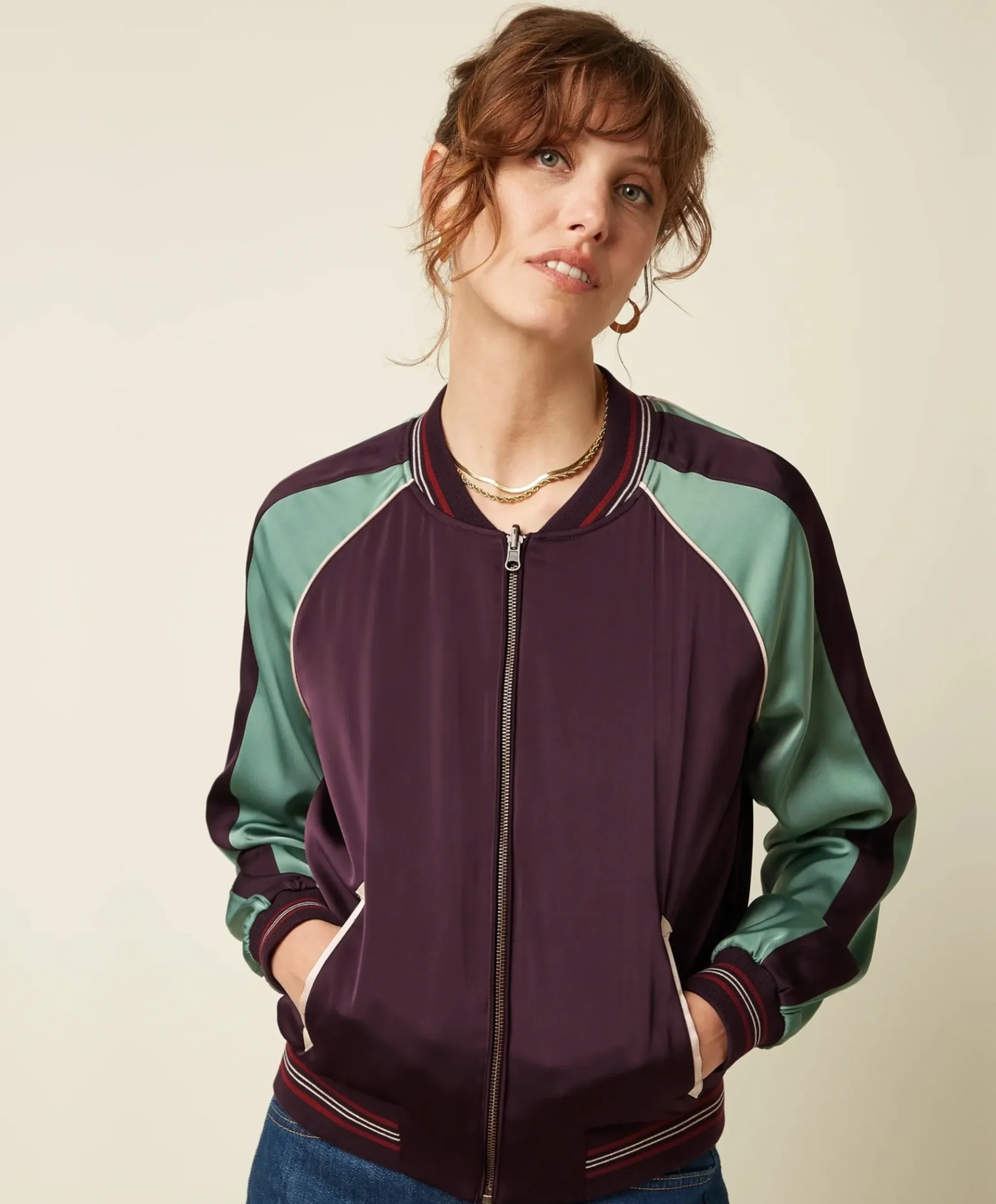 Dames jas bordeaux
