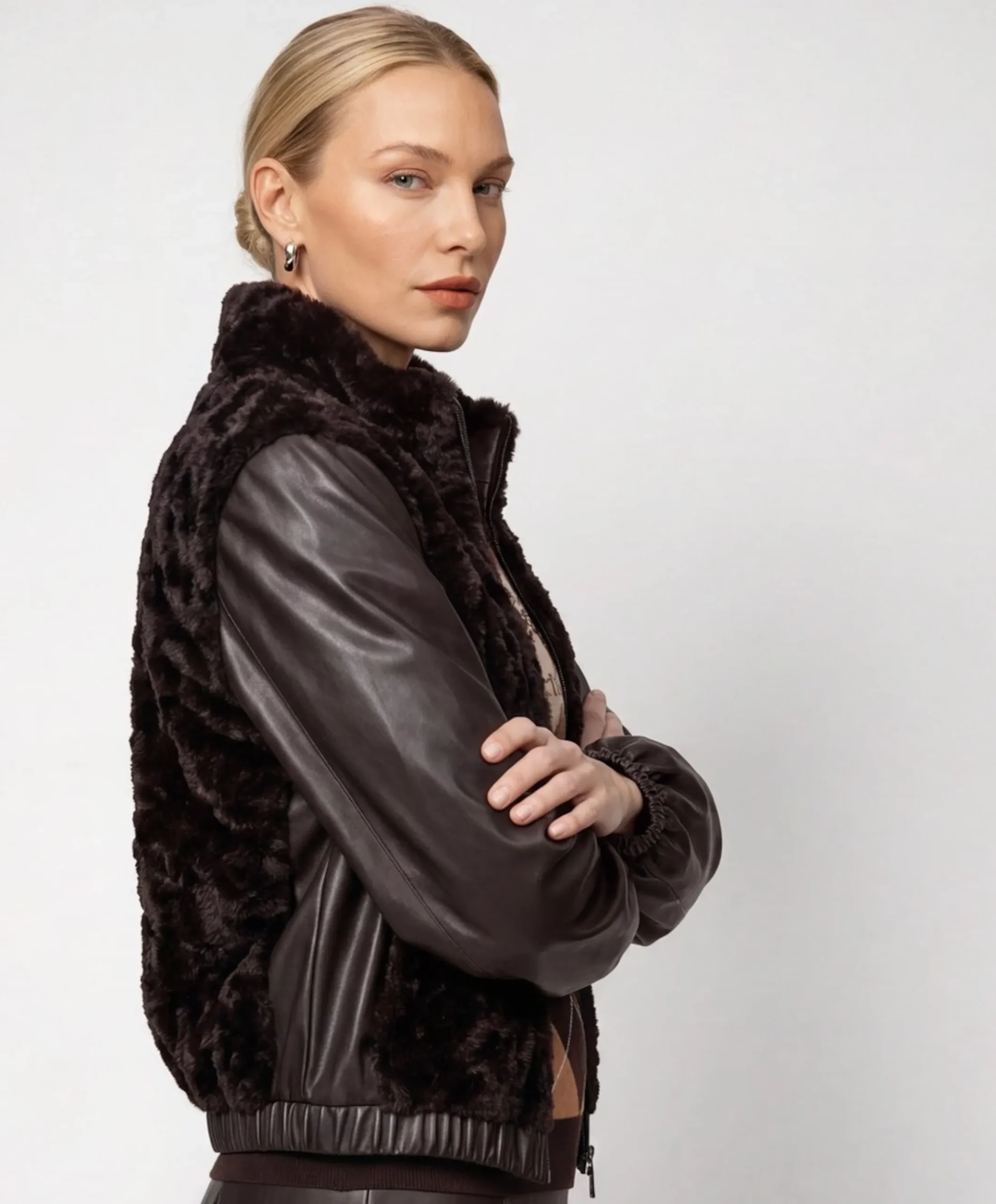 Dames jas bruin