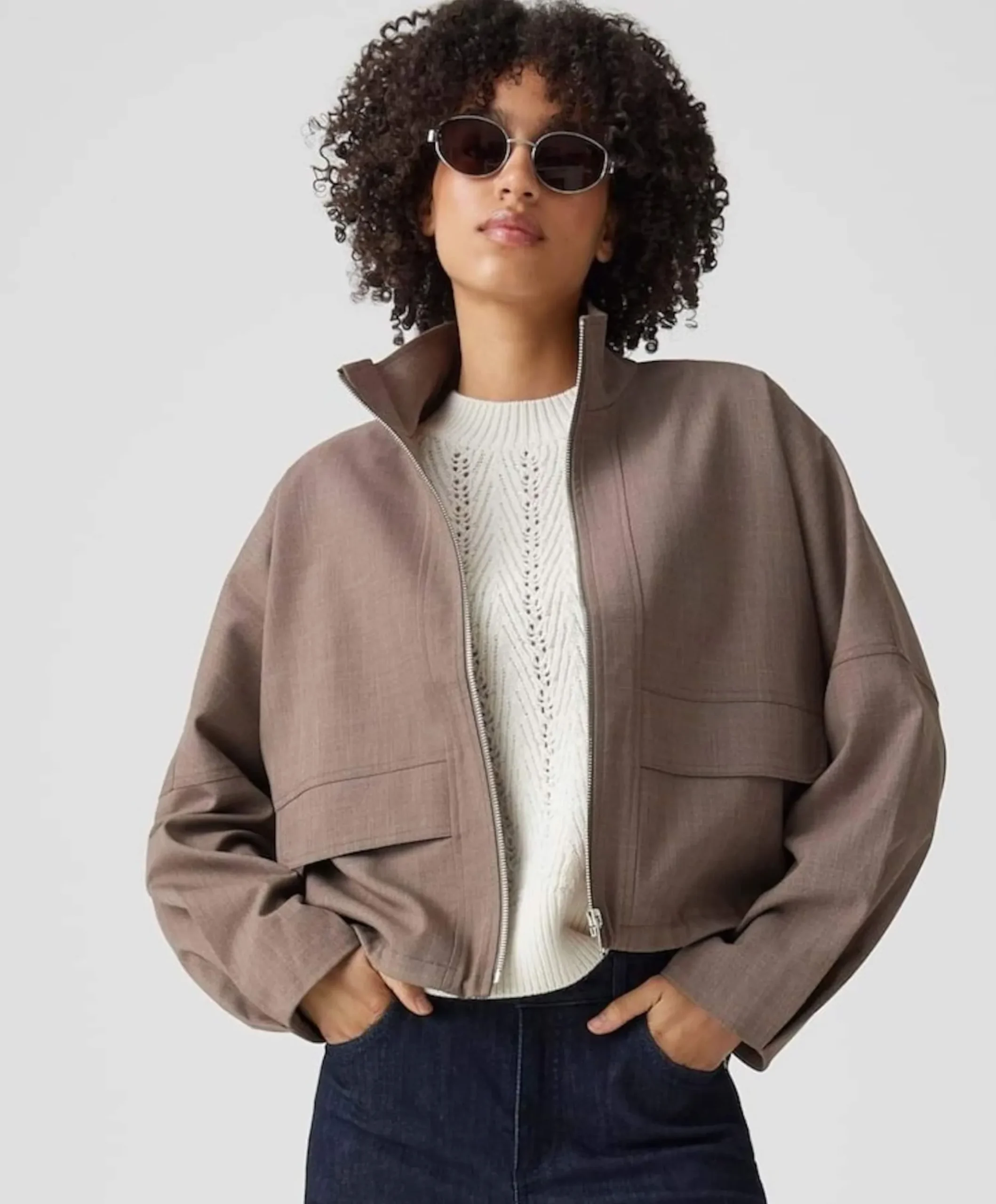 Dames jas bruin