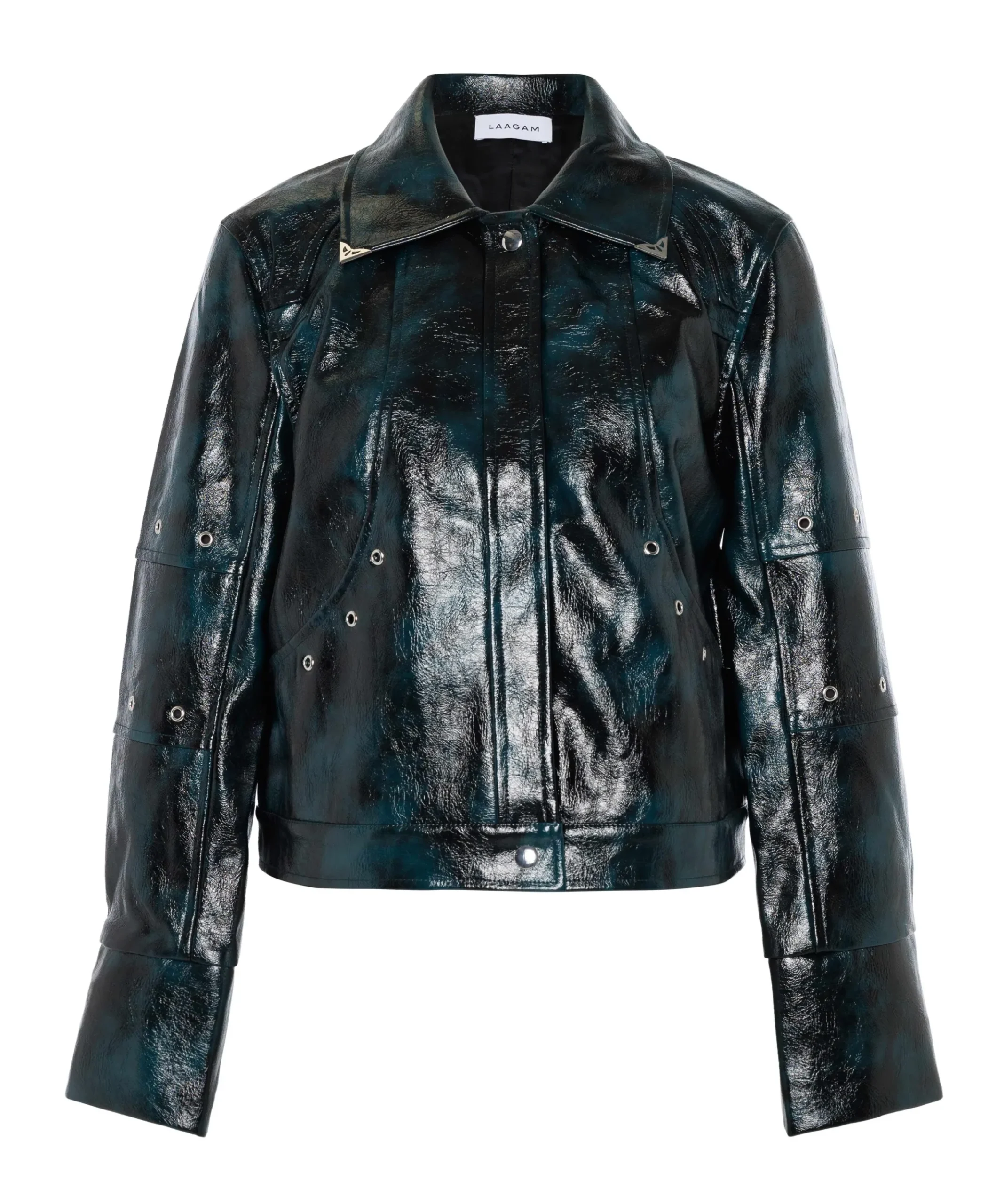 Dames leren jas groen