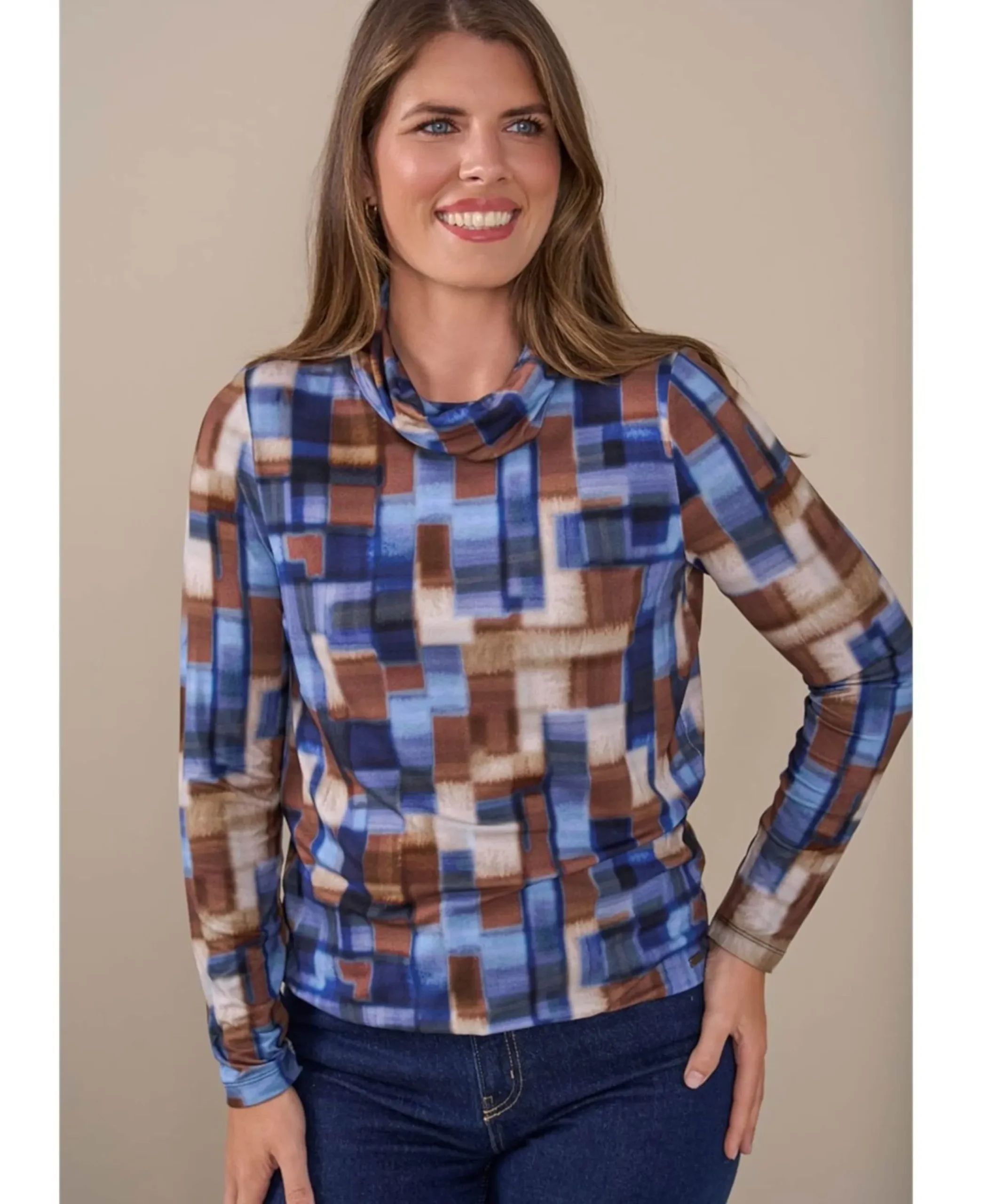 Dames longsleeve blauw