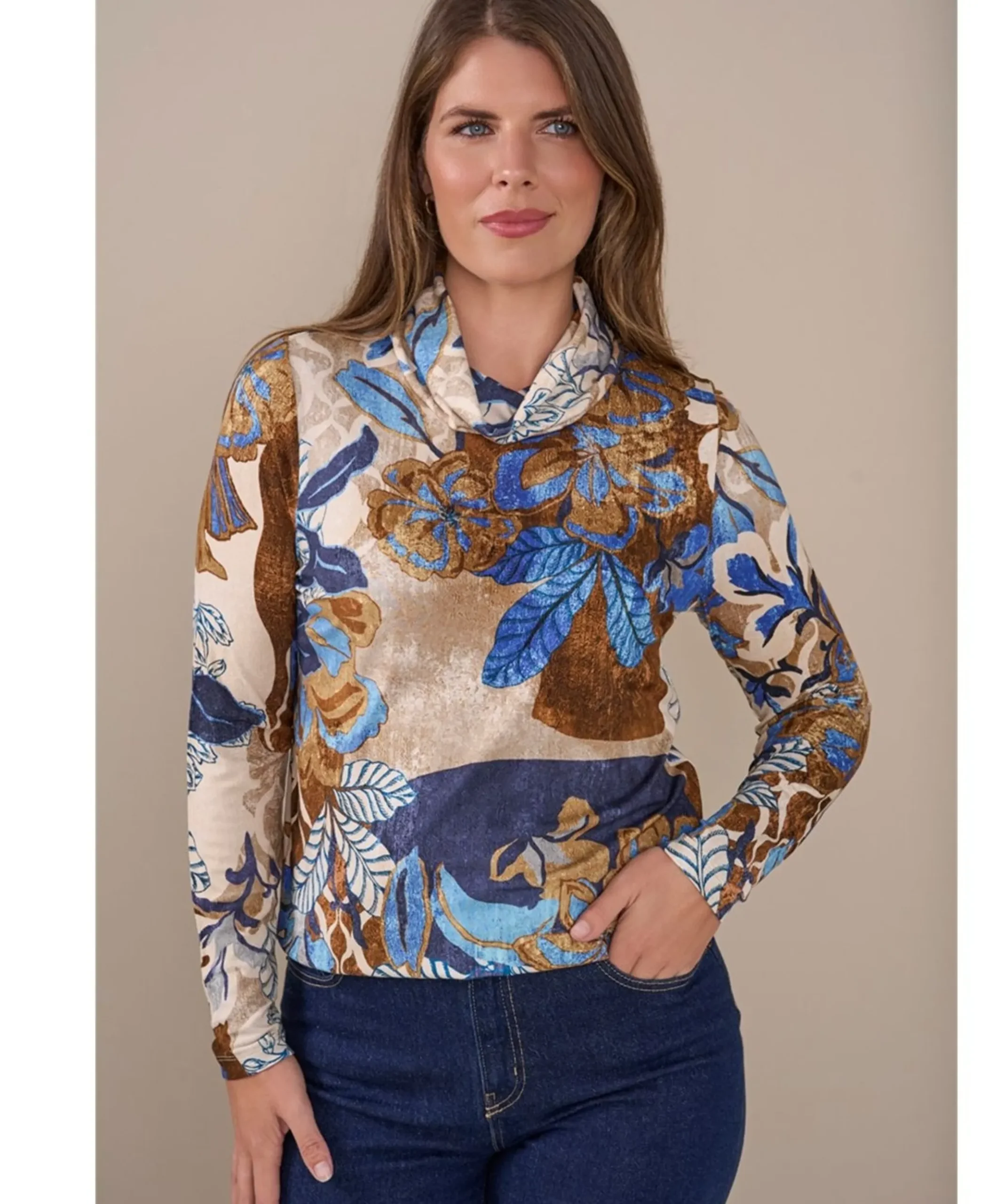 Dames longsleeve blauw