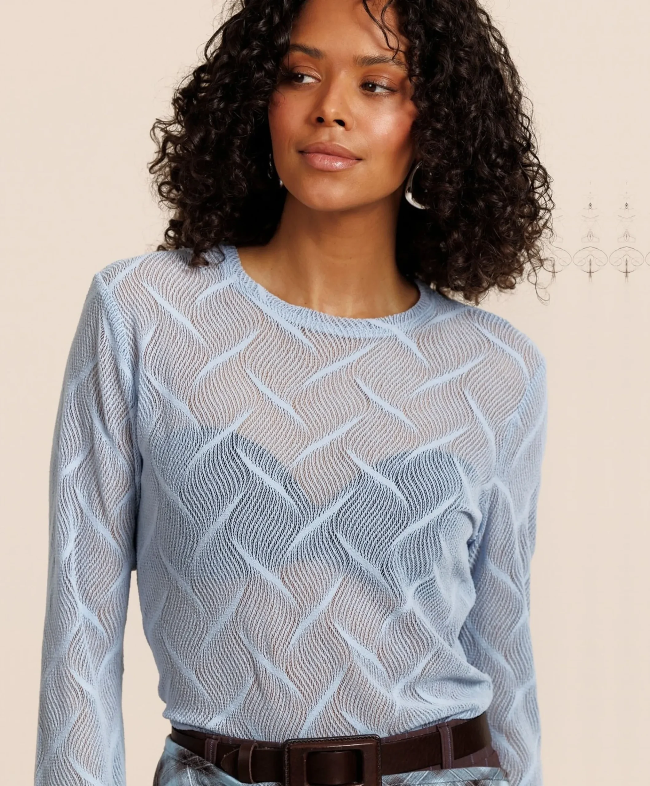 Dames longsleeve blauw