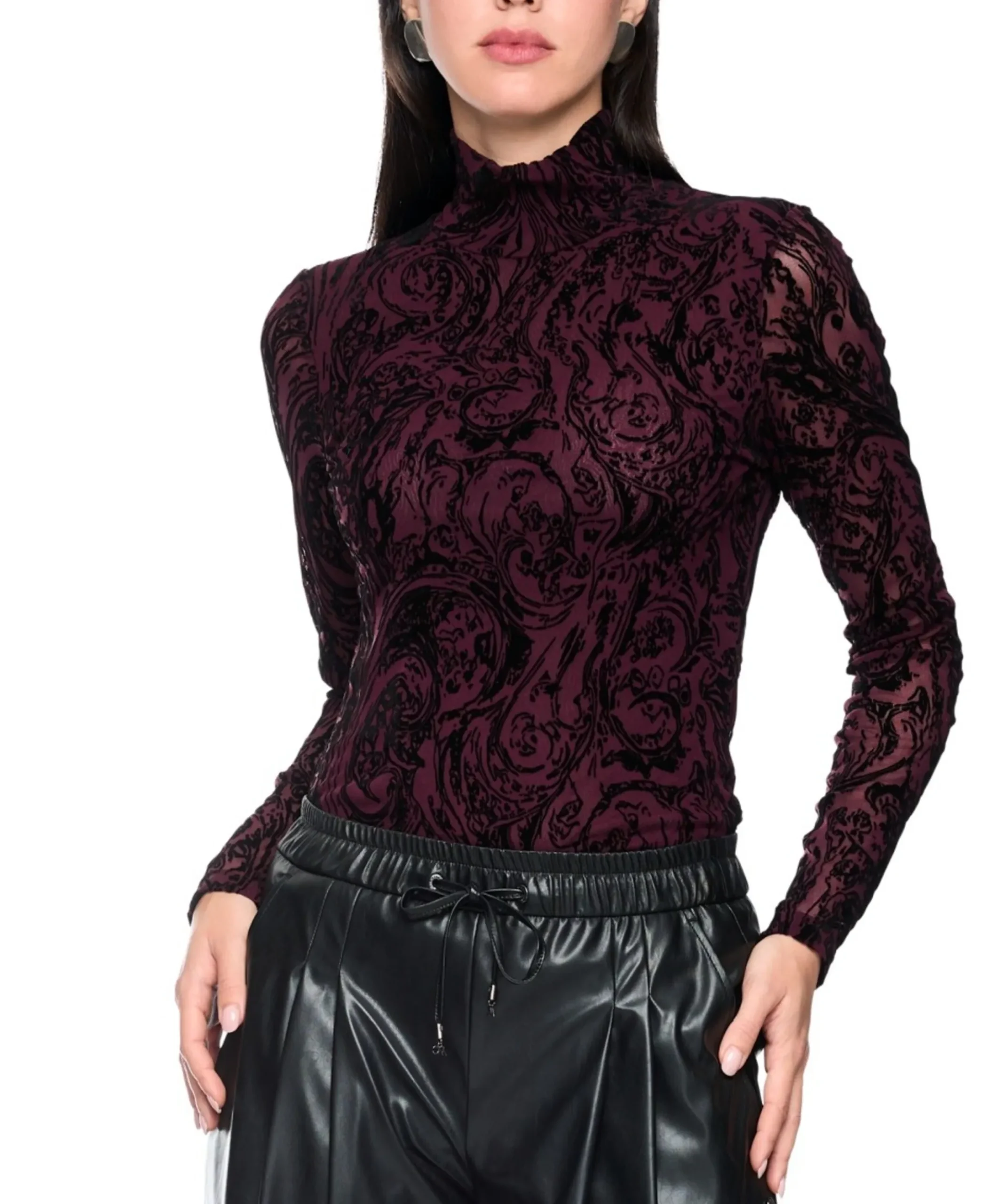 Dames longsleeve bordeaux