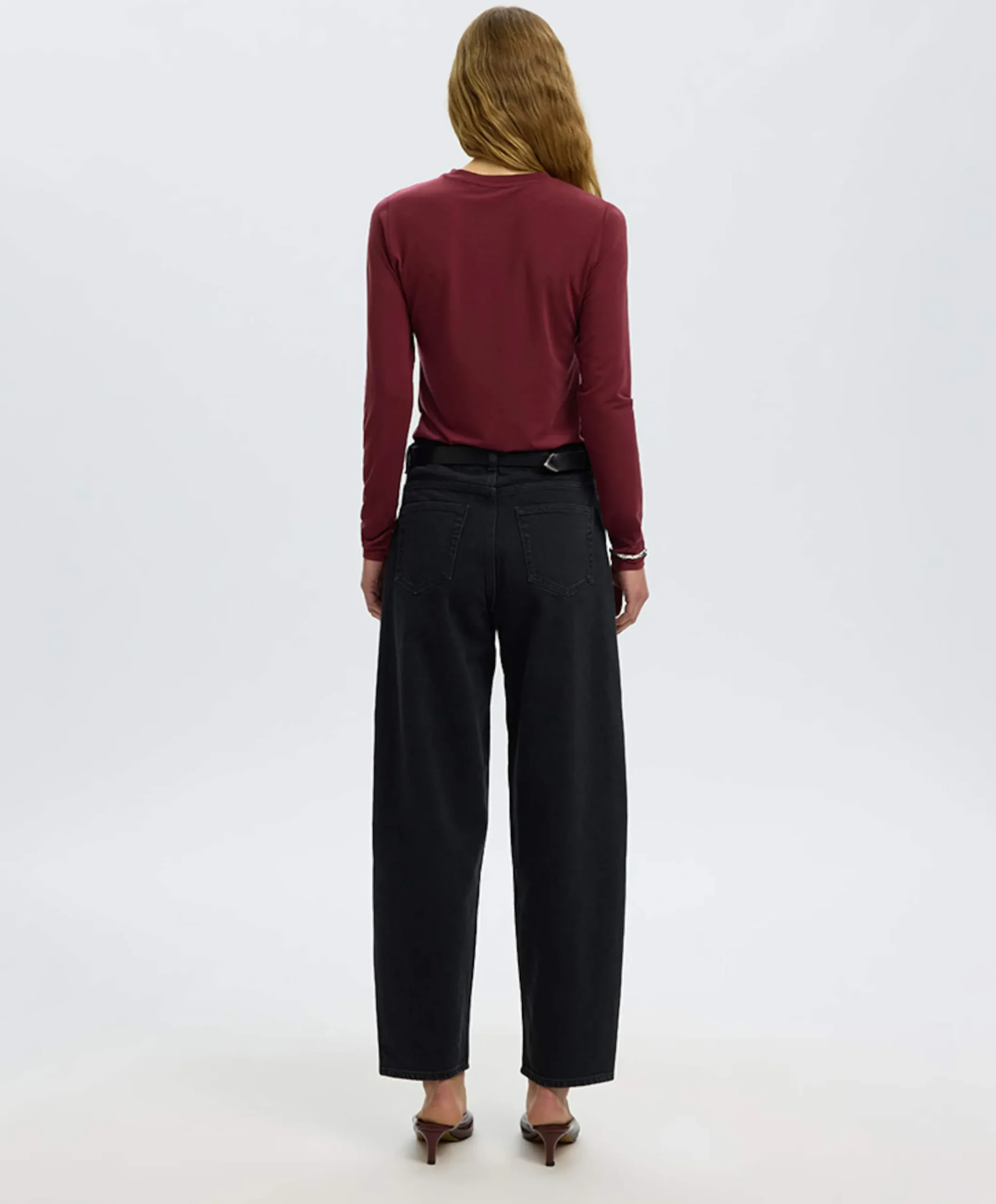 Dames longsleeve bordeaux