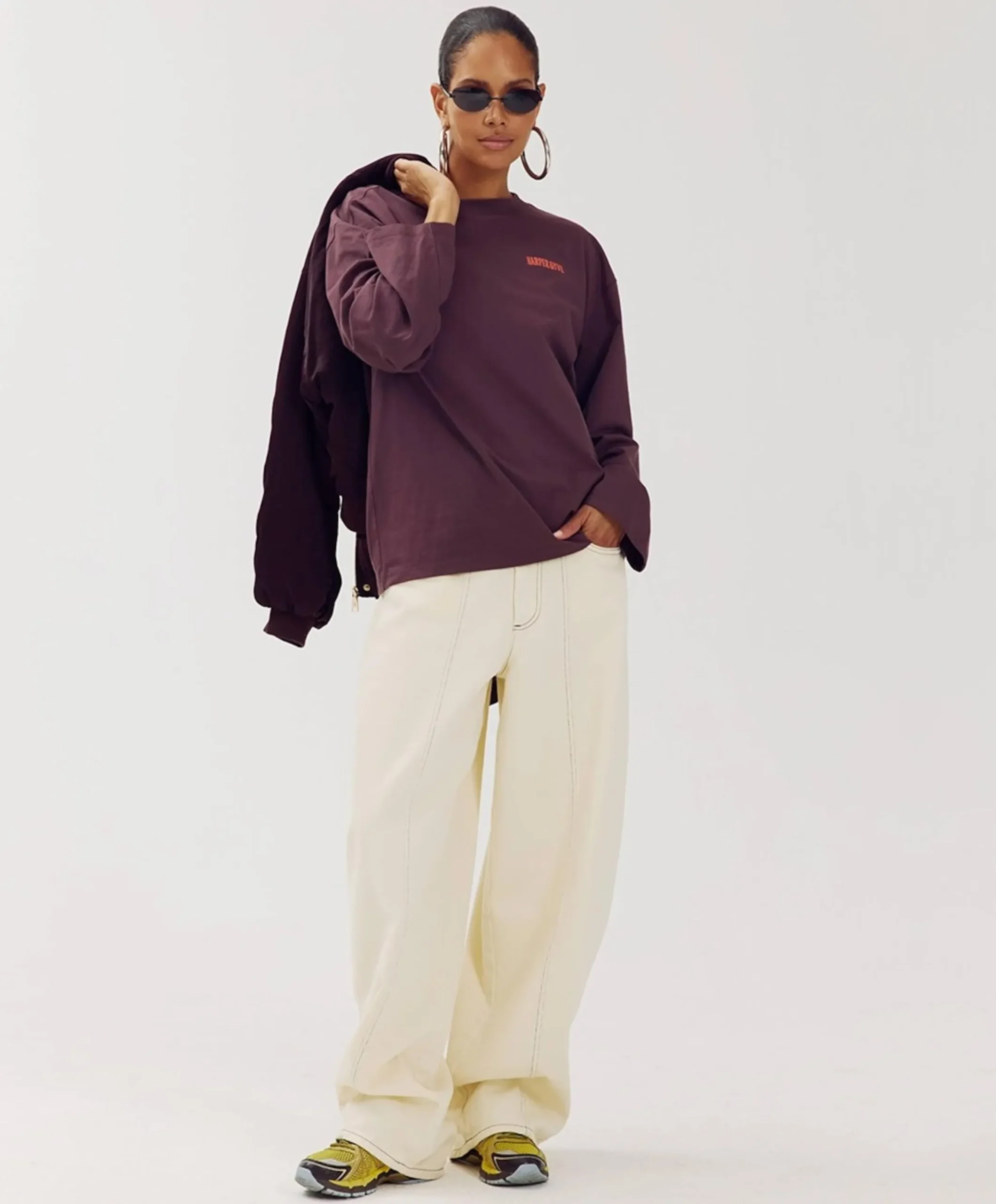 Dames longsleeve bordeaux