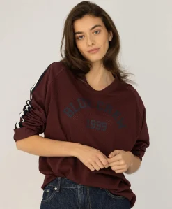 Dames longsleeve bordeaux