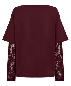 Dames longsleeve bordeaux