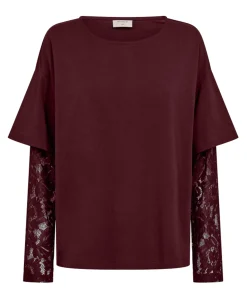 Dames longsleeve bordeaux