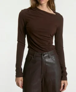 Dames longsleeve bruin