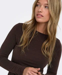 Dames longsleeve bruin