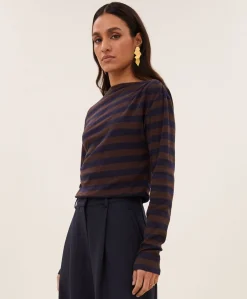 Dames longsleeve bruin