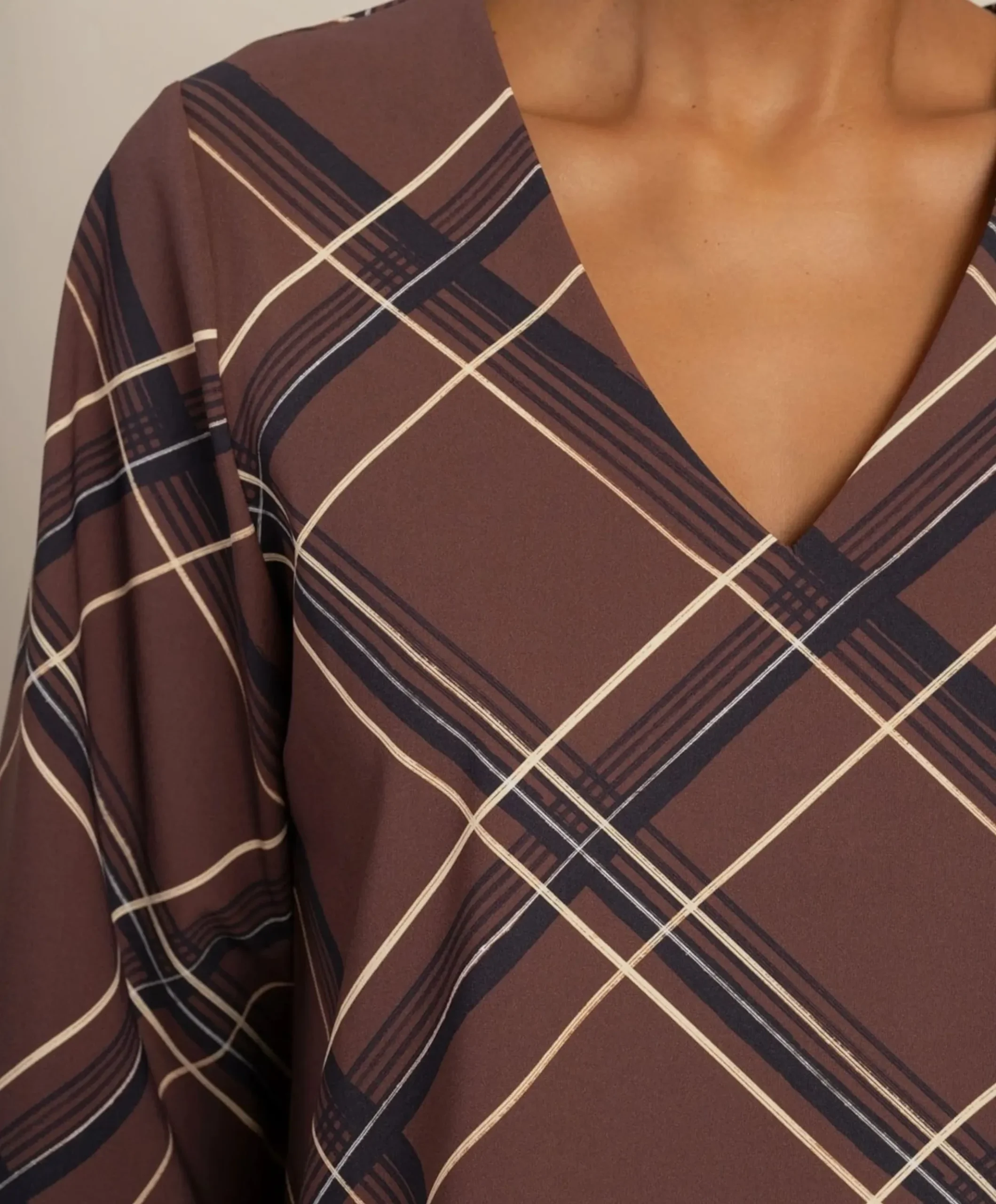 Dames longsleeve bruin