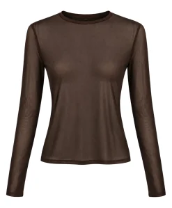 Dames longsleeve bruin