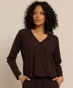 Dames longsleeve bruin