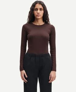 Dames longsleeve bruin