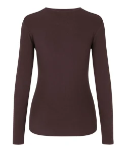 Dames longsleeve bruin