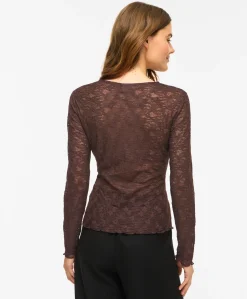Dames longsleeve bruin