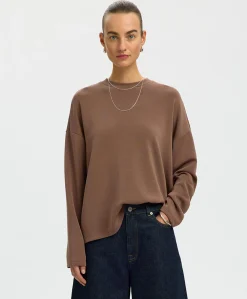 Dames longsleeve bruin
