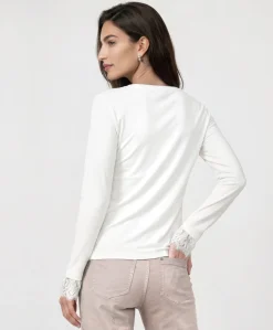 Dames longsleeve ecru