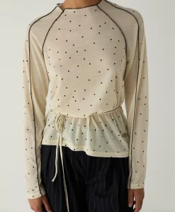 Dames longsleeve ecru