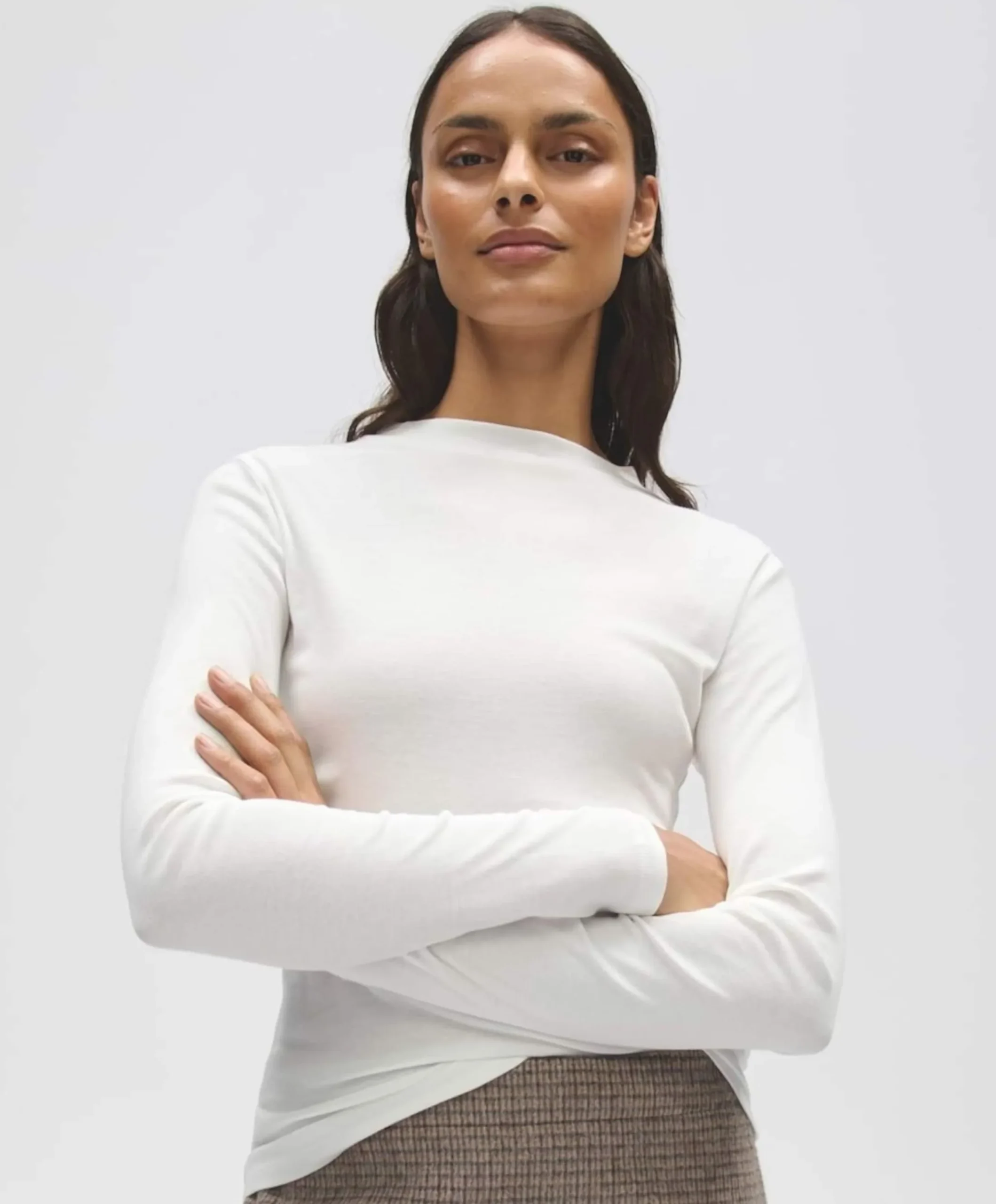 Dames longsleeve ecru