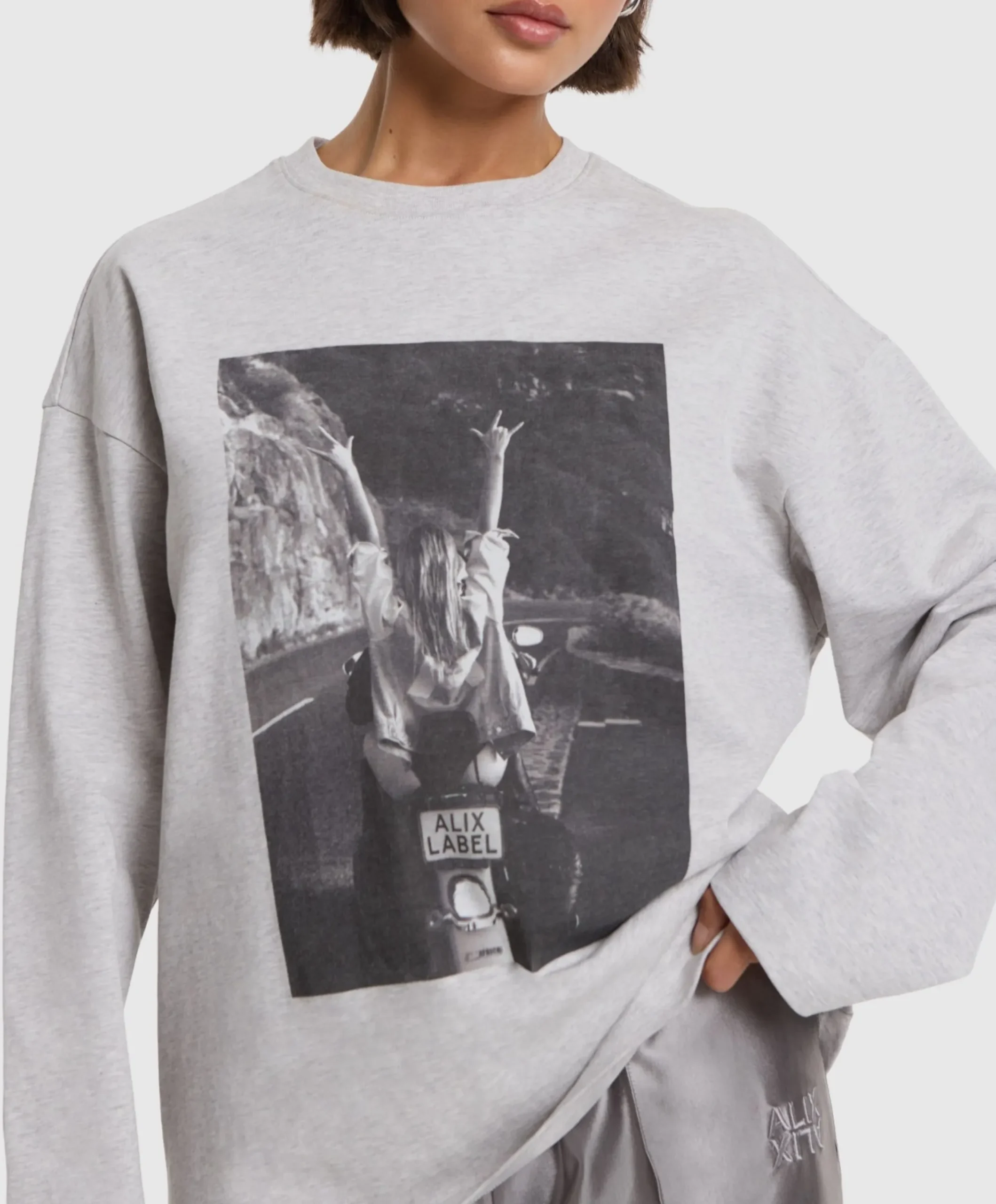 Dames longsleeve grijs