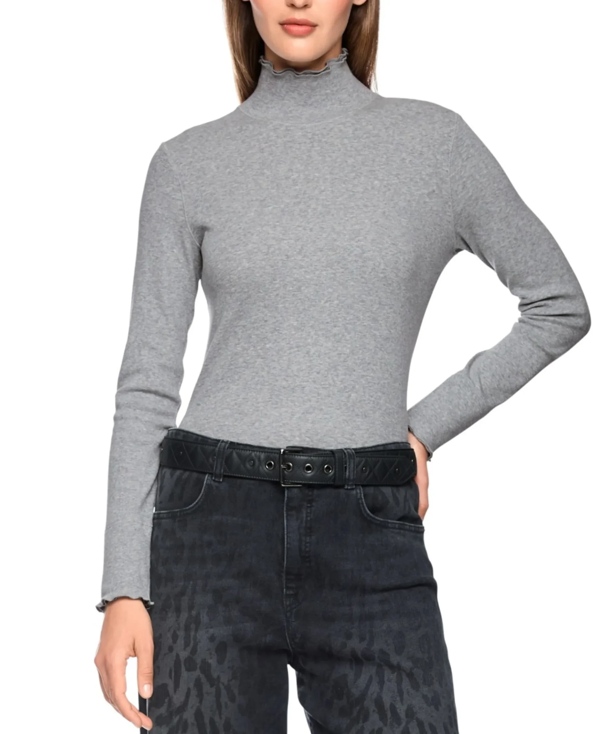 Dames longsleeve grijs