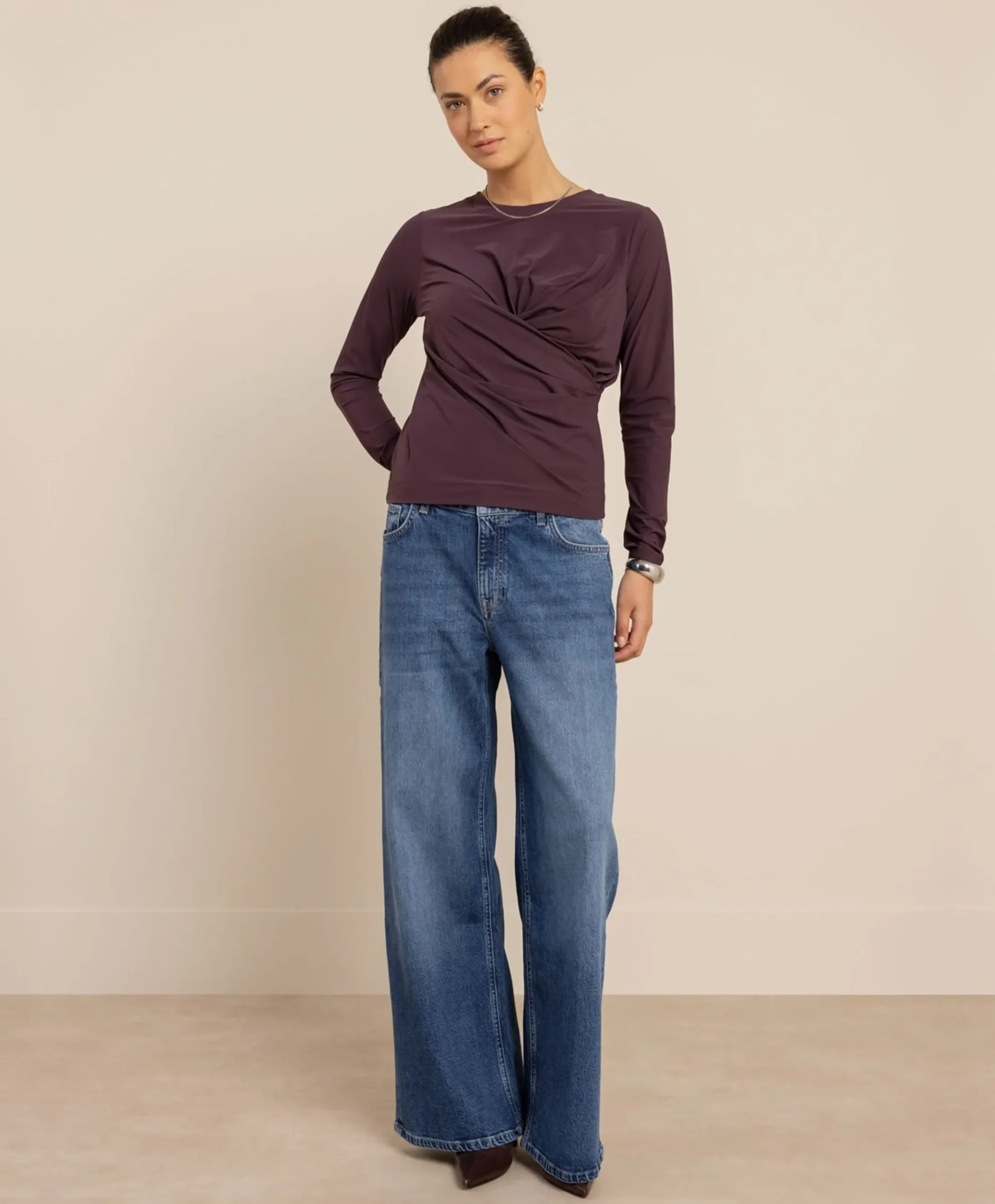 Dames longsleeve paars
