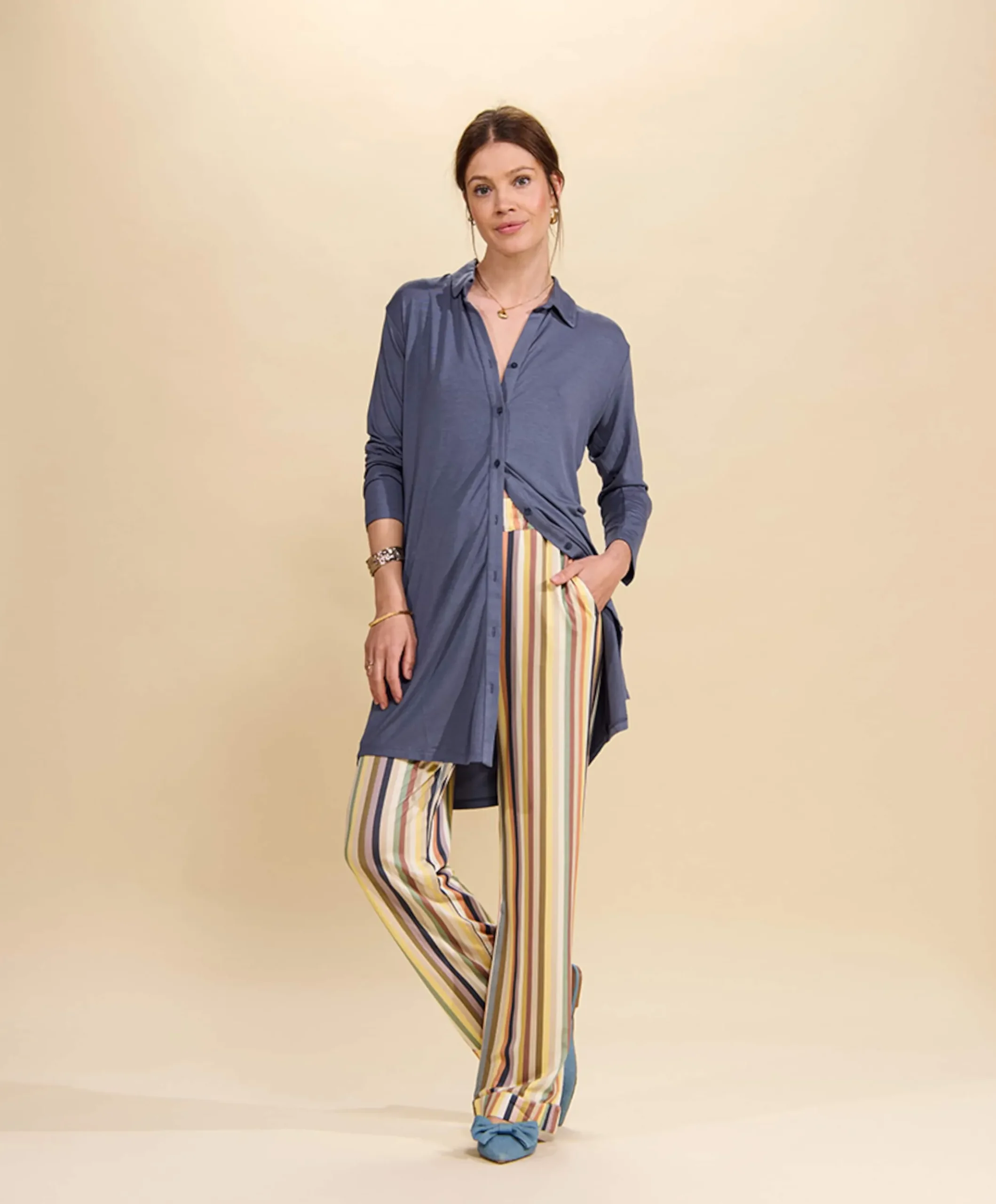 Dames nachthemd blauw