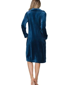 Dames ochtendjas blauw