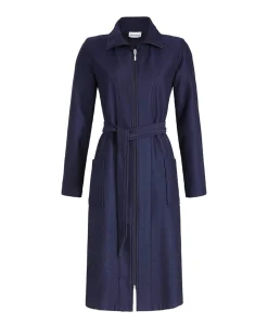Dames ochtendjas blauw