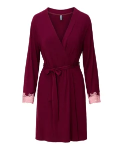 Dames ochtendjas bordeaux