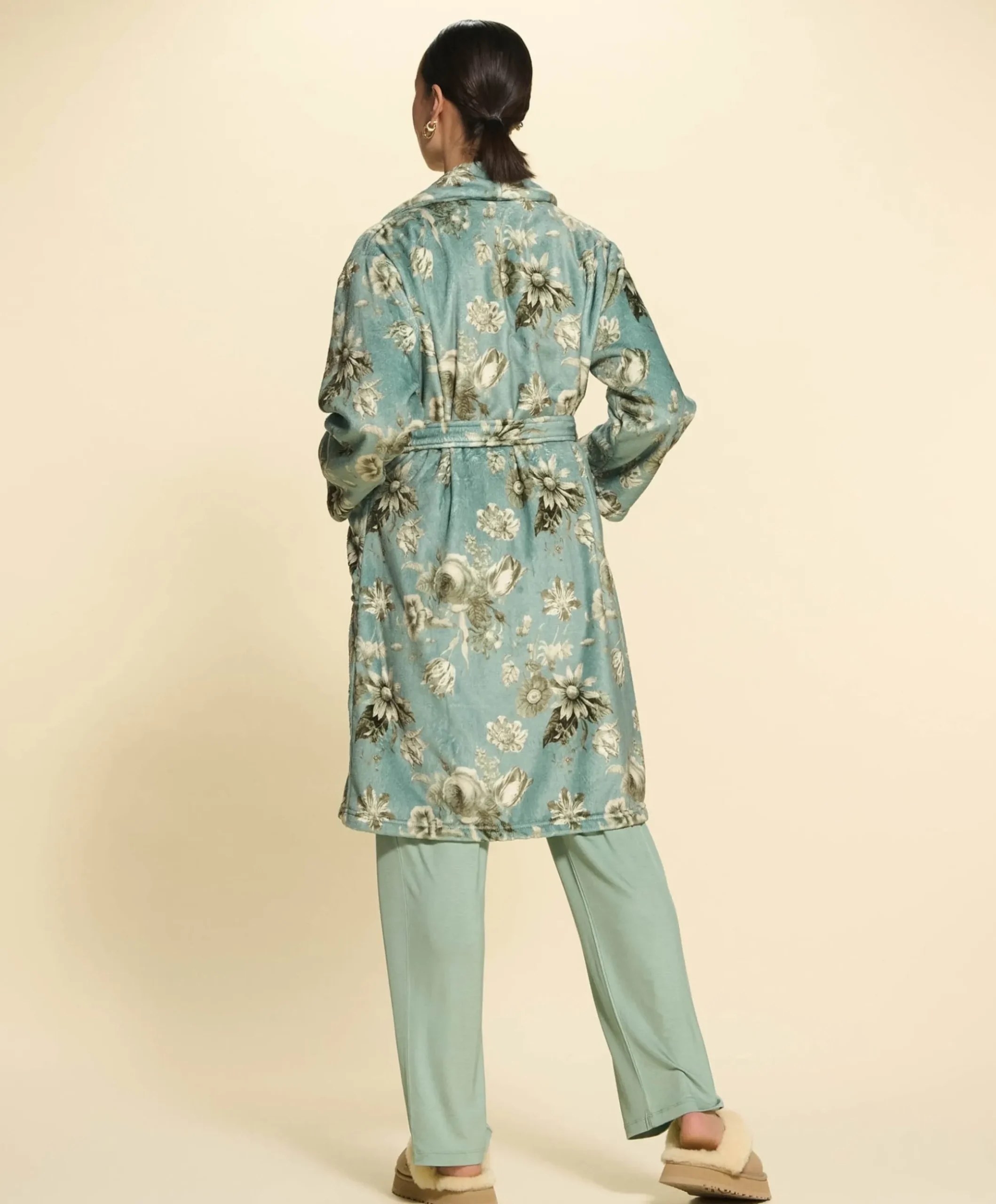 Dames ochtendjas groen