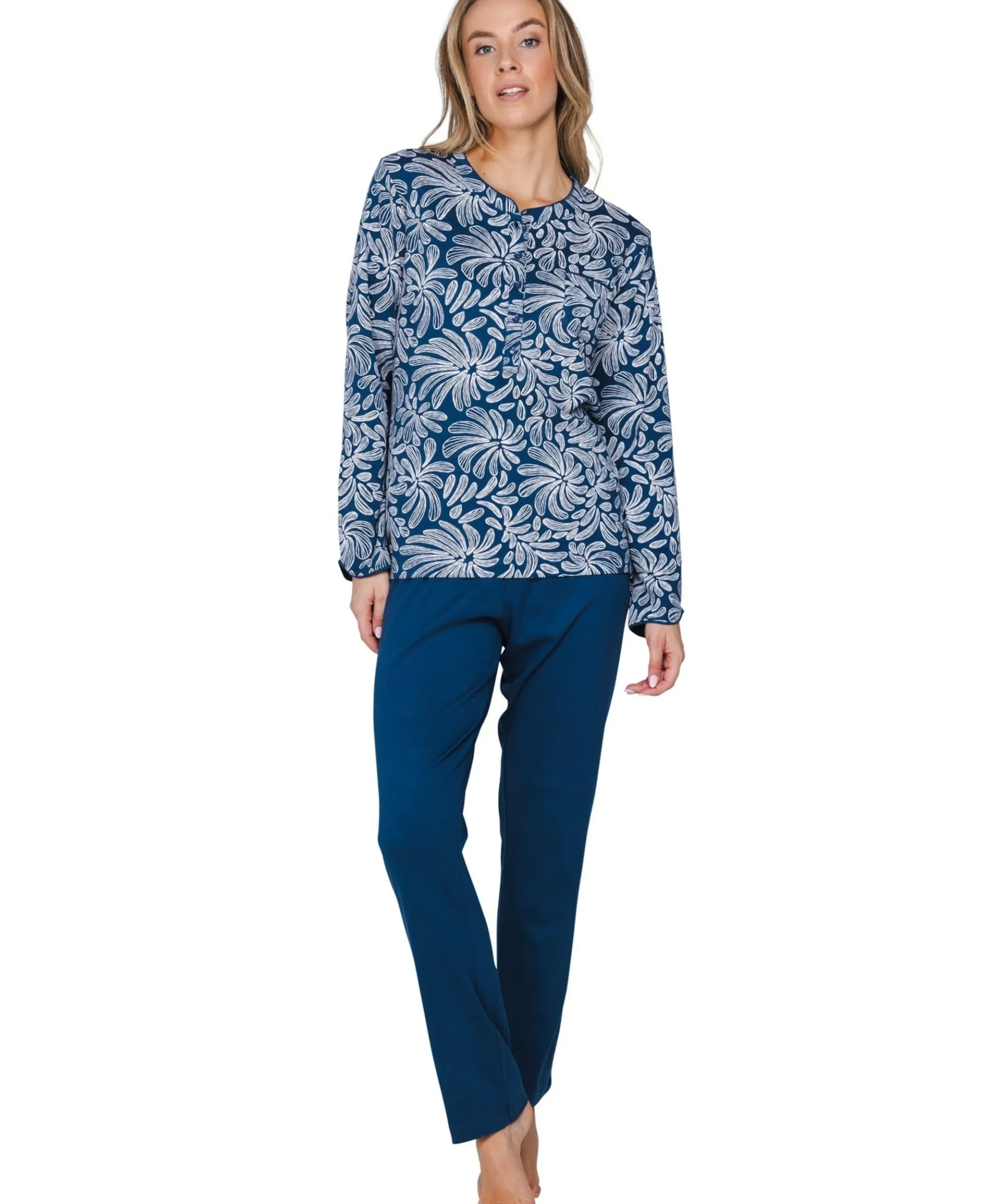 Dames pyjamaset blauw