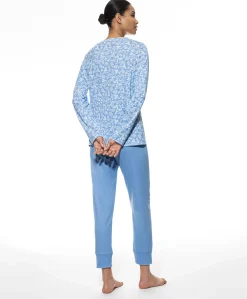 Dames pyjamaset blauw