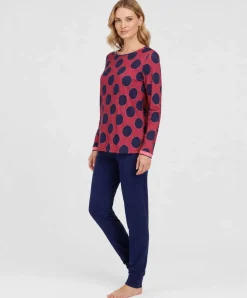 Dames pyjamaset bordeaux