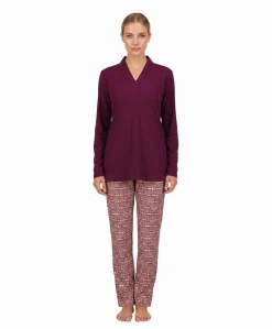 Dames pyjamaset bordeaux