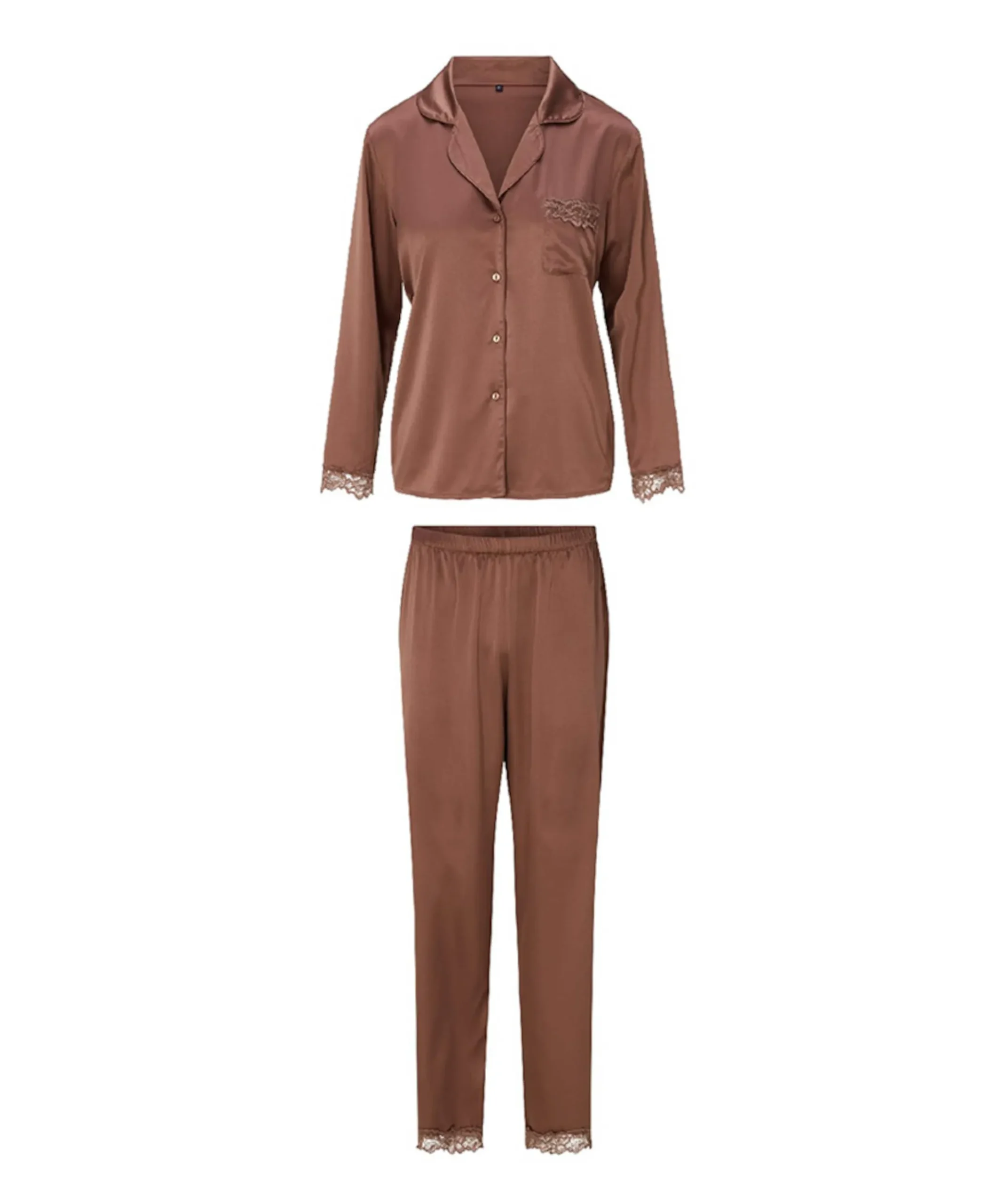 Dames pyjamaset bruin
