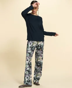 Dames pyjamatop blauw
