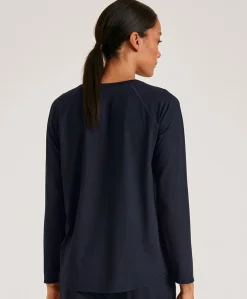 Dames pyjamatop blauw