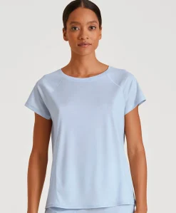 Dames pyjamatop blauw